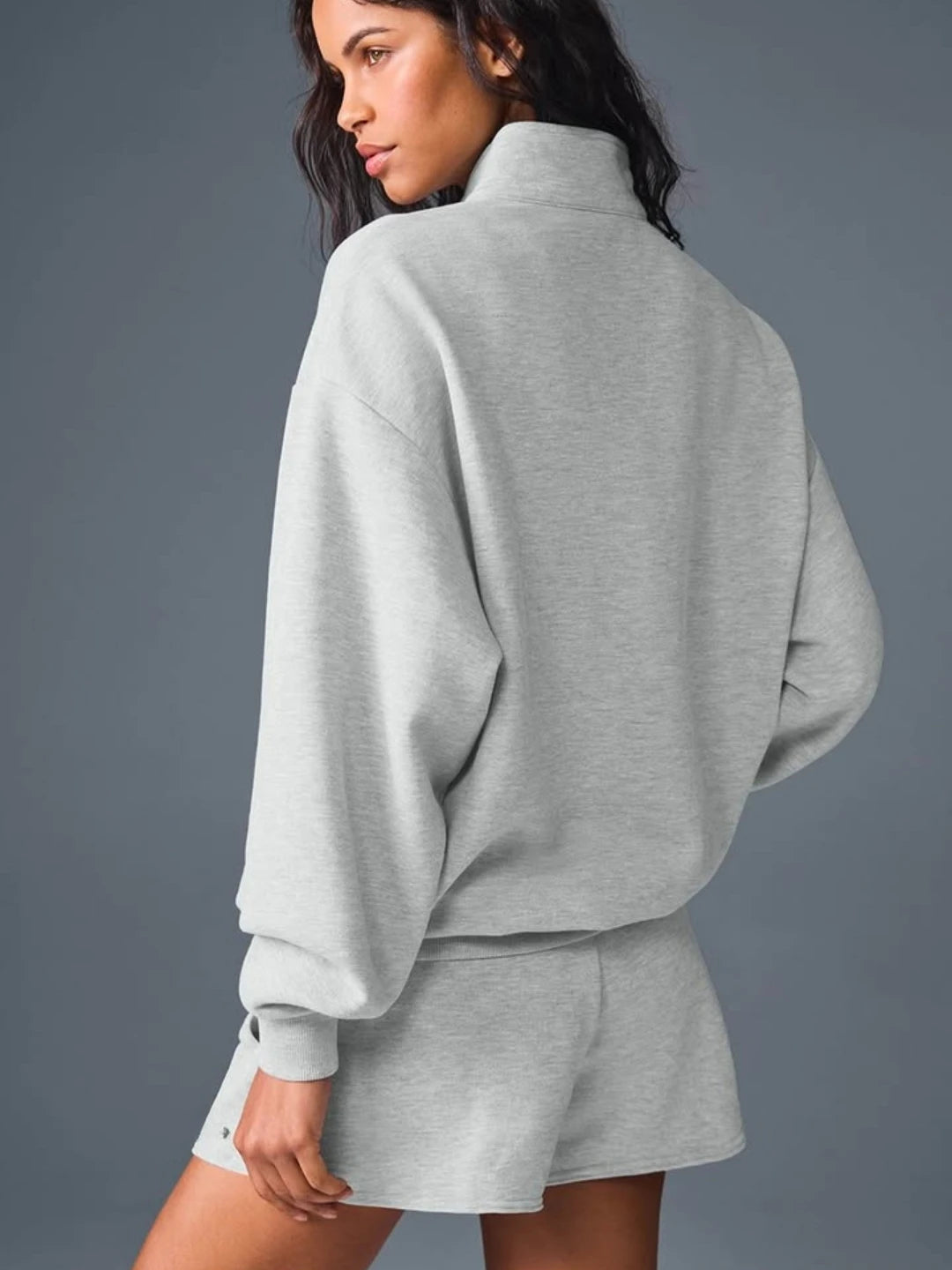 Black Cotton Pullover Sports Pullover 2025 Autumn New Zipper Stand-Up Collar Hoodie Casual Loose Fashion Long Sleeved Hoodies